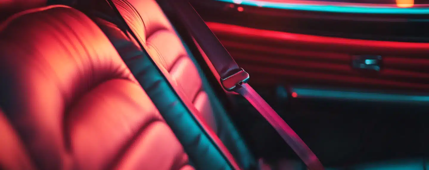 A seatbelt in a car