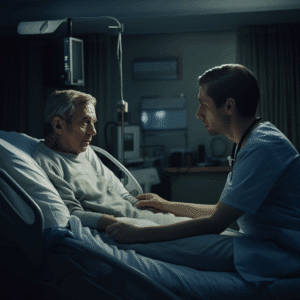 Doctor with a motorcycle accident victim