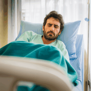 A recovering TBI patient in pain