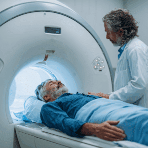 A TBI patient going for MRI